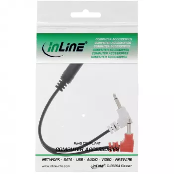 InLine audio-tasoliitäntäkaapeli, 2x 3,5 mm pistoke - 3,5 mm liitäntä 3-napainen, 0,15 m
