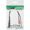 InLine audio-headset-sovitinkaapeli, 2× 3,5 mm pistoke - 3,5 mm liitäntä 4-napainen, OMTP, 0,15 m