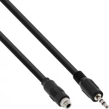 InLine audio-sovitinkaapeli, 3,5 mm stereo pistoke/liitäntä kierteellä, 0,6 m