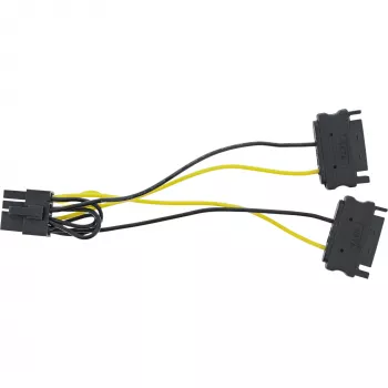 InLine virtasovitinkaapeli, 2x SATA pistoke / 8-pin PCI-Express pistoke, 0,15 m