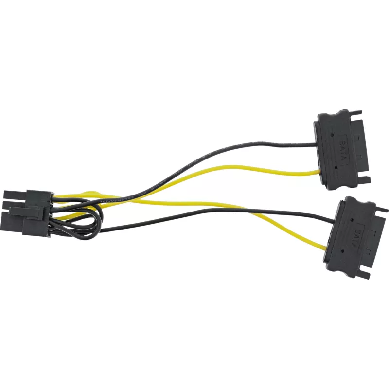 InLine virtasovitinkaapeli, 2x SATA pistoke / 8-pin PCI-Express pistoke, 0,15 m