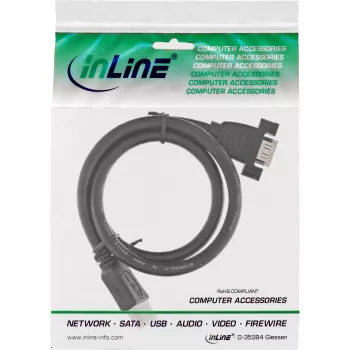 HDMI 4K2K sovitin Type-A pistoke / A liitäntä laipalla 0,6 m InLine 17500B