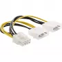 InLine virtasovitinkaapeli, 2x 5,25 tuuman pistoke / 8-pin PCI-Express pistoke, 0,15 m