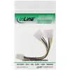 InLine virtasovitinkaapeli, 2x 5,25 tuuman pistoke / 8-pin PCI-Express pistoke, 0,15 m