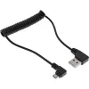 InLine USB DUAL+ autolataussarja, virtalähde 1 m spiraalikaapelilla