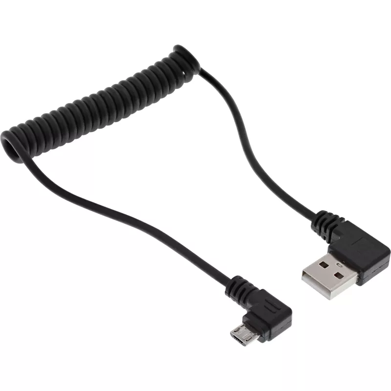 InLine USB DUAL+ autolataussarja, virtalähde 1 m spiraalikaapelilla