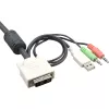 InLine KVM-kytkin 4 porttia DVI-D + USB + audio sis. 2 kaapelisarjaa