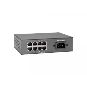 LevelOne 8-porttinen Fast Ethernet PoE -kytkin, 802.3at/af PoE, 4 PoE-lähtöä, 65W