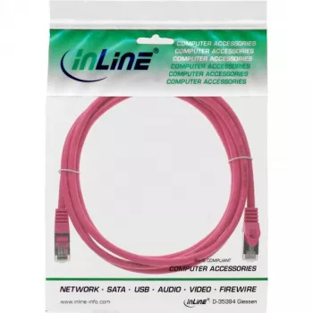 InLine verkkokaapeli SF/UTP Cat.5e pinkki 0,25 m