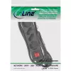 InLine jatkojohto, 4-osainen, 2x CEE7/3 + 2x Euro CEE 7/16, musta, 3 m