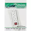 InLine jatkojohto, 4-osainen, 2x CEE7/3 + 2x Euro CEE 7/16, valkoinen, 1,5 m