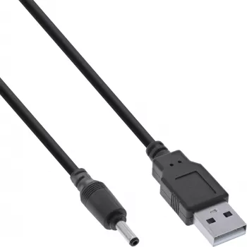 InLine USB DC -virtasovitinkaapeli, USB A uros – DC 3,5x1,35 mm 2 m
