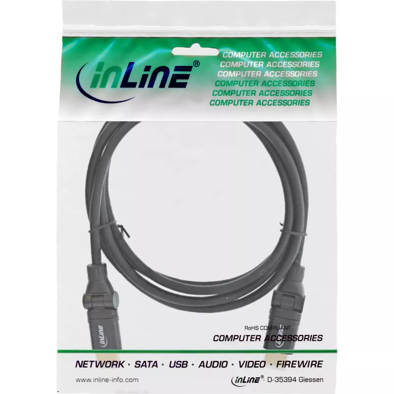 InLine High Speed HDMI kääntyvä kaapeli, Ethernet, AM/AM, musta, kultaiset liittimet, 3 m