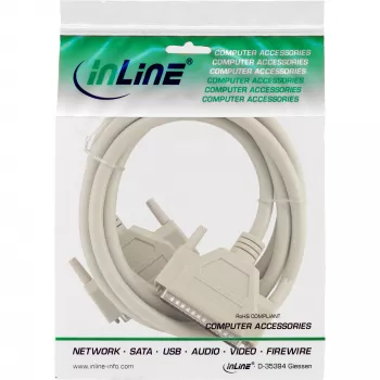 InLine sarjaportin jatkokaapeli 37-pin DB37 uros / uros suora 1 m
