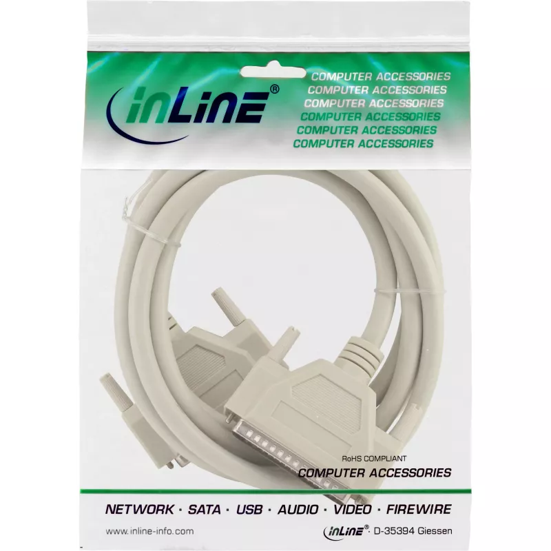 InLine sarjaportin jatkokaapeli 37-pin DB37 uros / uros suora 1 m