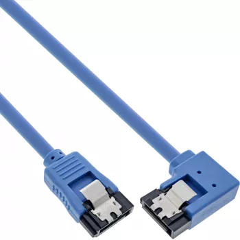 InLine SATA 6 Gb/s -pyöreä kaapeli, toisesta päästä 90° kulma, lukituksella, 0,5 m