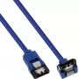 InLine SATA 6 Gb/s -pyöreä kaapeli sininen 90° kulma lukituksilla 0,5 m