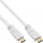 InLine High Speed HDMI -kaapeli Ethernetillä, M/M, valkoinen, kullatut kontaktit, 5 m