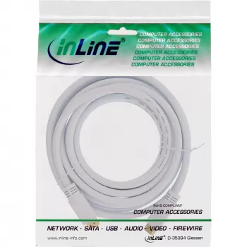 InLine High Speed HDMI -kaapeli Ethernetillä, M/M, valkoinen, kullatut kontaktit, 5 m