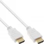 InLine High Speed HDMI -kaapeli Ethernetillä, M/M, valkoinen, kullatut kontaktit, 3 m