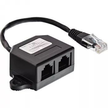InLine ISDN-haaroitin 69932B 1 -> 2 0,15 m vastuksilla
