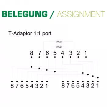 InLine ISDN-haaroitin 69932B 1 -> 2 0,15 m vastuksilla