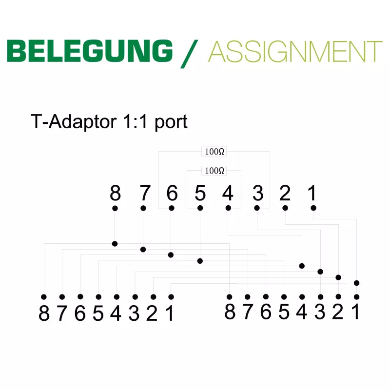 InLine ISDN-haaroitin 69932B 1 -> 2 0,15 m vastuksilla