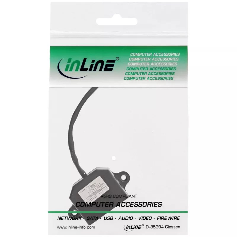 InLine ISDN-haaroitin 69932B 1 -> 2 0,15 m vastuksilla