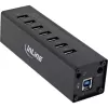 InLine USB 3.0 -keskitin, 7 porttia, alumiinikotelo, 2,5 A virtalähteellä