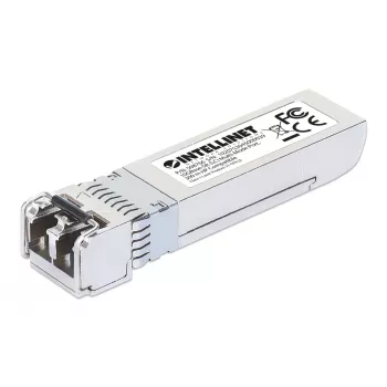 Intellinet lähetin-vastaanotinmoduuli optinen, 10 Gigabit Fiber SFP+, 10GBase-SR (LC) monimuotoportti, 300 m, aallonpituus 850 nm, Ethernet, kuitu, HPE-yhteensopiva, vastaa HPE J9150A / J9150D / JD092A / JD092B, kolmen vuoden takuu