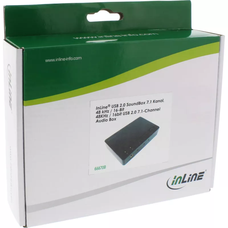 InLine USB 2.0 SoundBox 7.1 -äänikortti 48KHz / 16-bittinen