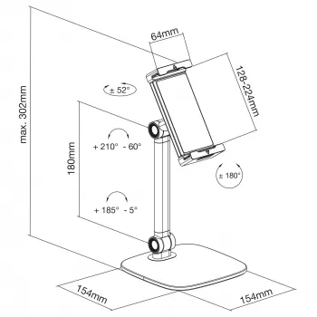 InLine tablet-teline pöytäjalustalla, 12,9