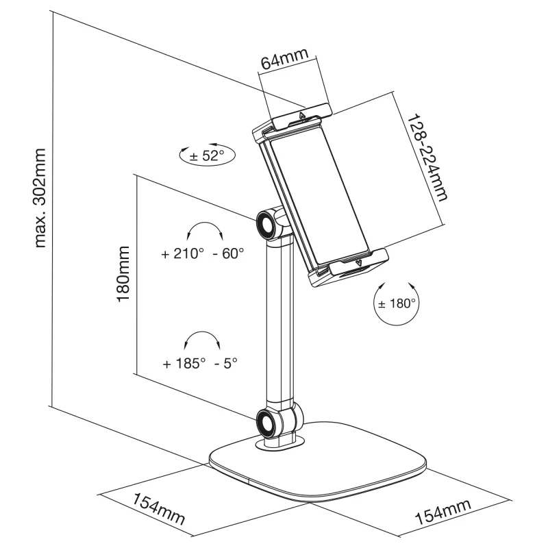 InLine tablet-teline pöytäjalustalla, 12,9