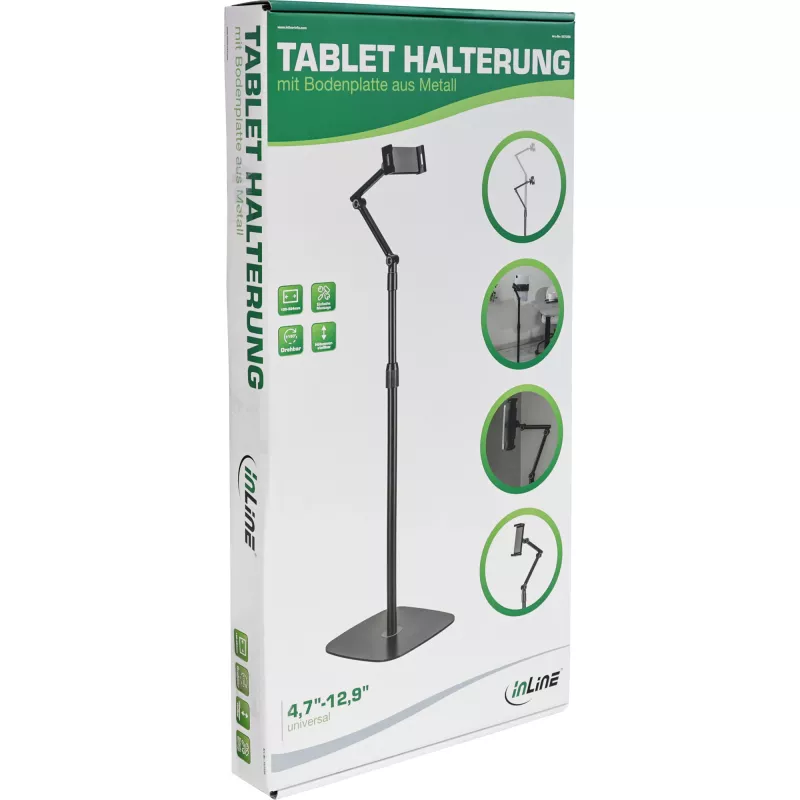 InLine tablet-teline metallisella pohjalevyllä, 12,9