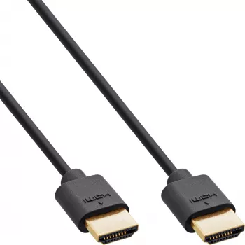 InLine ohut Ultra High Speed HDMI -kaapeli M/M 8K4K kullattu musta 1,5 m