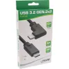 InLine USB 3.2 Gen.2 -kaapeli, USB-C uros/uros kulma, musta, 1,5 m