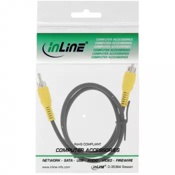 InLine videokaapeli 1x RCA M/M keltaiset liittimet 3 m 89937D