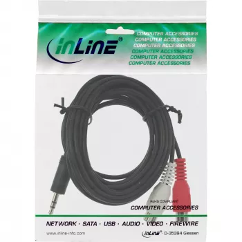 Audiokaapeli 2x RCA-naaras / 3,5 mm stereoplugi 5 m InLine 89941D