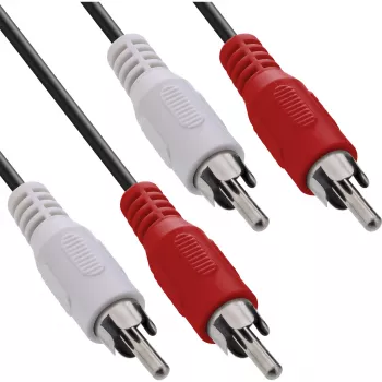 InLine audiokaapeli, 2x RCA M/M 1 m, uros, 2 x RCA, uros, 1 m, musta