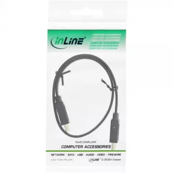 InLine HDMI-litteäkaapeli High Speed -kaapeli Ethernetillä kullattu musta 0,5 m