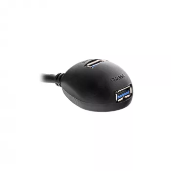 InLine USB 3.2 Gen.1 -kaapeli USB Type-A M / A W + virransyöttö, jalustalla, musta, 3 m