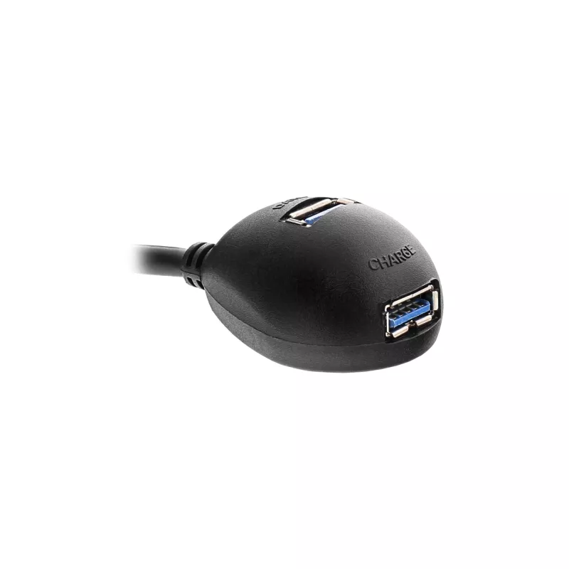 InLine USB 3.2 Gen.1 -kaapeli USB Type-A M / A W + virransyöttö, jalustalla, musta, 3 m