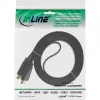 InLine HDMI-litteäkaapeli High Speed -kaapeli Ethernetillä kullattu musta 2 m