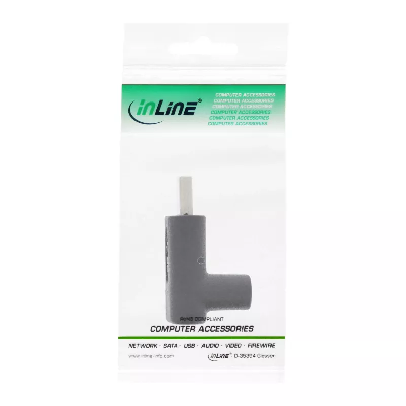USB 3.2 Gen.2 adapteri InLine 35807 USB-C-uros C-naaraaseen ylös/alas kulma