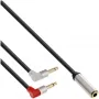 InLine ohut audio lentokoneistuin-kaapeli 2x 3,5 mm uros 1x naaras, 0,15 m