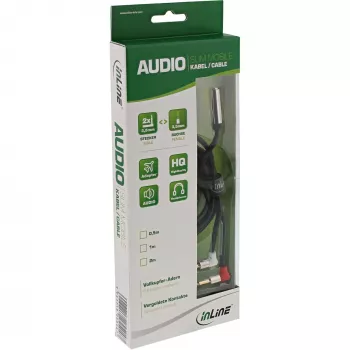 InLine ohut audio lentokoneistuin-kaapeli 2x 3,5 mm uros 1x naaras, 2 m