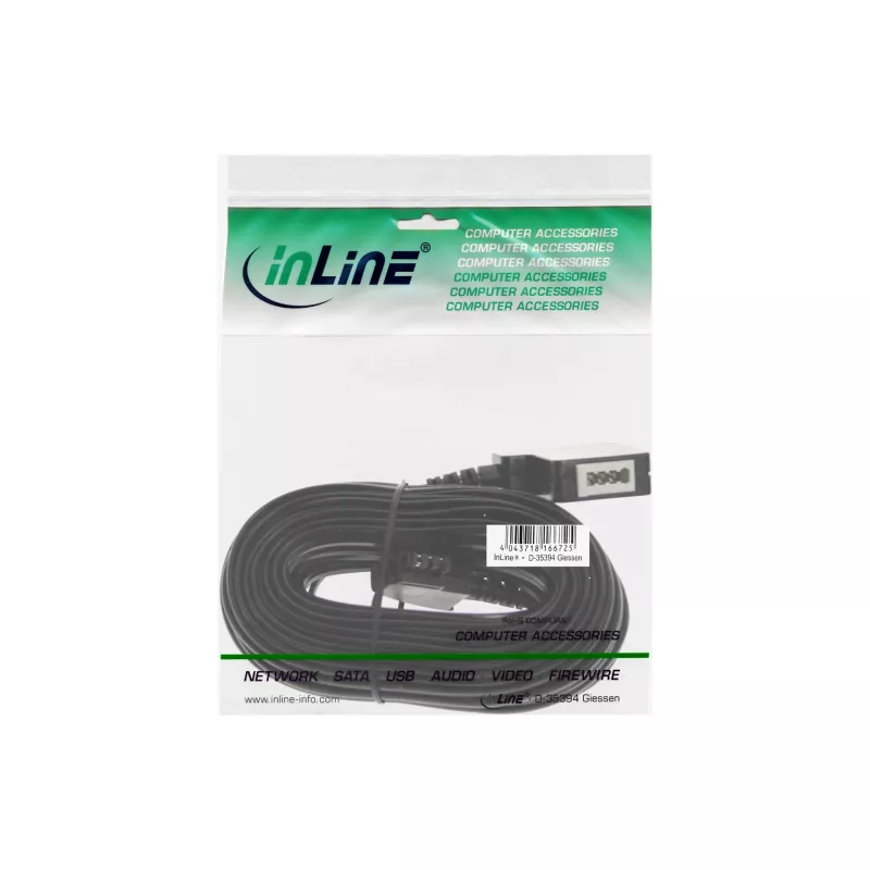 Puhelinjatkokaapeli InLine TAE-F 15 m musta
