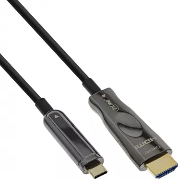 InLine USB Display AOC -kaapeli, USB-C-uros HDMI-uros (DP Alt Mode), 25 m
