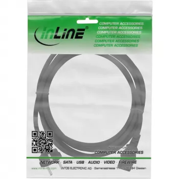 InLine virtajohto, CEE 7/7 suora / 3-napainen IEC C13 -pistoke, musta, 0,5 m