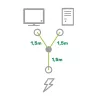 InLine Y-virtajohto 1x CEE 7/7 kulma / 2x 3-napainen IEC C13 -pistoke, 3 m